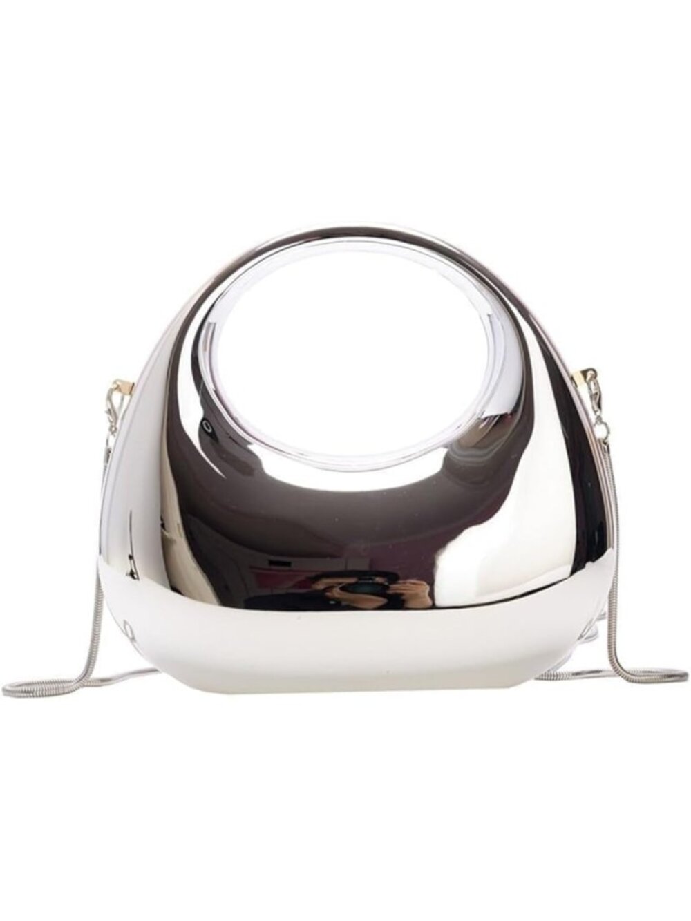 Stylish Metallic Acrylic Clutch Purse for Women | Unique Evening Handbag Moon